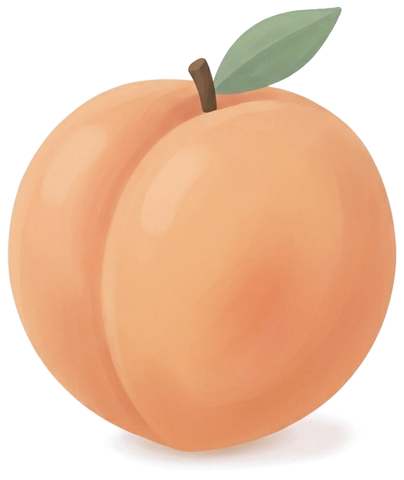 An illustrated peach